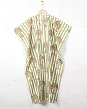 100% Cotton Multi Tree Kaftan Indian Maxi Gown Dress Women's Clothing Kaftan