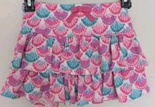 Tommy Bahama Girl's Skirt Ruffle Metallic Tie Skort Lined Seashells Size Medium