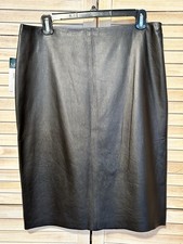 BNWT Lauren Ralph Lauren 10 Black Soft Lamb Leather Lined Pencil Skirt MSRP 598