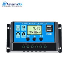 10A 12V/24V Solar Panel Battery Charge Controller LCD Auto Regulator Dual USB