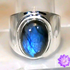 Shiny Labradorite Gemstone Handmade 925 Sterling Silver Jewelry Ring All Size