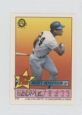 1989 Super Star Sticker Backs Rickey Henderson Chris James Jimmy Key HOF 0au4