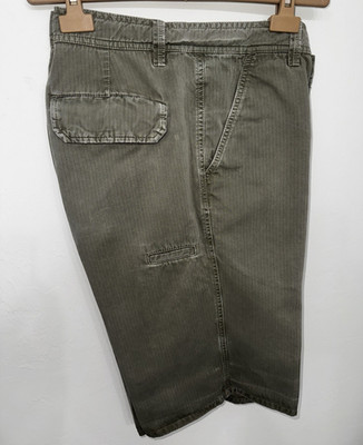 Brunello Cucinelli Men s Green Corduroy Bermuda Shorts Zip Pockets