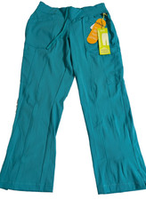 Urbane Women s Contemporary Fit Cargo Scrub Pants Petite Small Teal Blue NWT