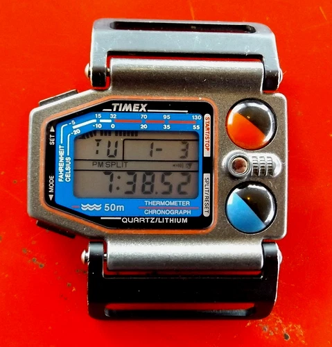 TIMEX  MENS SKIATHLON CHILL TEMP  ORIGINAL NEW BATTERY WORKS GREAT