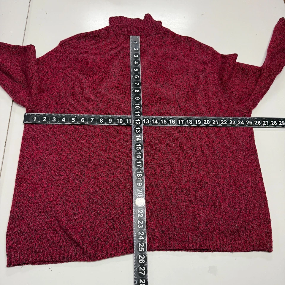 Suéter feminino Hampshire Studio 3X vermelho preto pulôver feriado Natal - Imagem 3 de 4