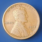 1914-D Lincoln Wheat Cent Penny 1c BN Fine F Details Key Date Coin