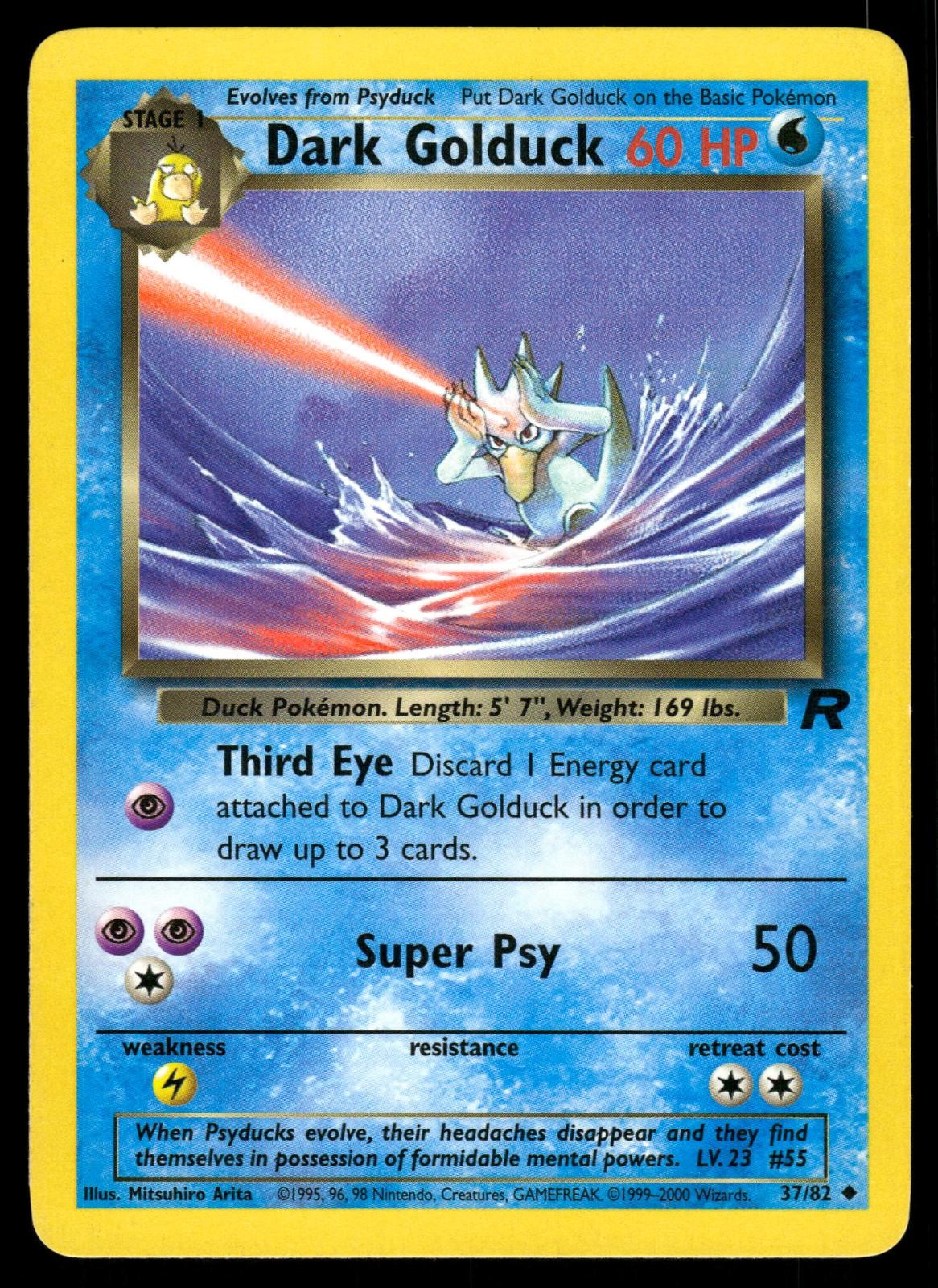 Dark Golduck 37/82 Unlimited Uncommon Team Rocket Pokemon LP