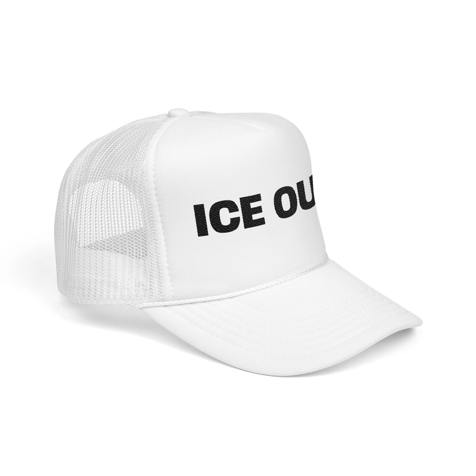 ICE OUT Trucker Hat Embroidered Foam Mesh Cap Abolish ICE Protest Hat, Protest