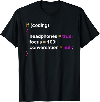 Funny Programming Meme Saying If Coding Headphones Focus T-Shirt