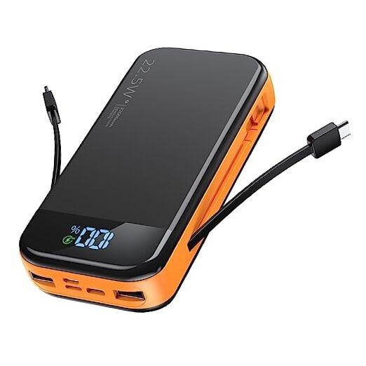 22.5W Fast Charging 32000mAh Power Bank with Smart LED Display in Orange-image