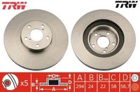 2X Bremsscheibe TRW DF4104 2 Bremsscheiben Vorderachse Vorne FüR Subaru
