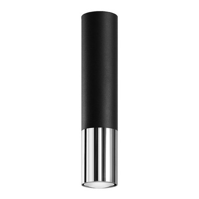 Moderne Deckenleuchte LOOPEZ Stahl schwarz verchromt GU1O LED SOLLUX LIGHTING