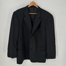 Armani Collezioni Blazer Mens 46 Black Wool Jacket Two Button