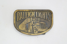 Vintage Raleigh Lights Belt Buckle Cigarettes Tobacco Trucker Kenworth W900