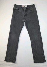 Levi Strauss 511 Slim Size 10 Regular 25x26 Black Denim Jeans Mid Rise Unisex
