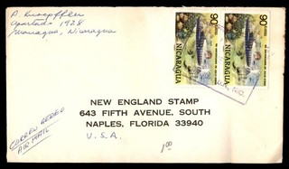 Mayfairstamps Nicaragua Jules Verne Submarine Stamp Pair Airmail Cover dda_11299