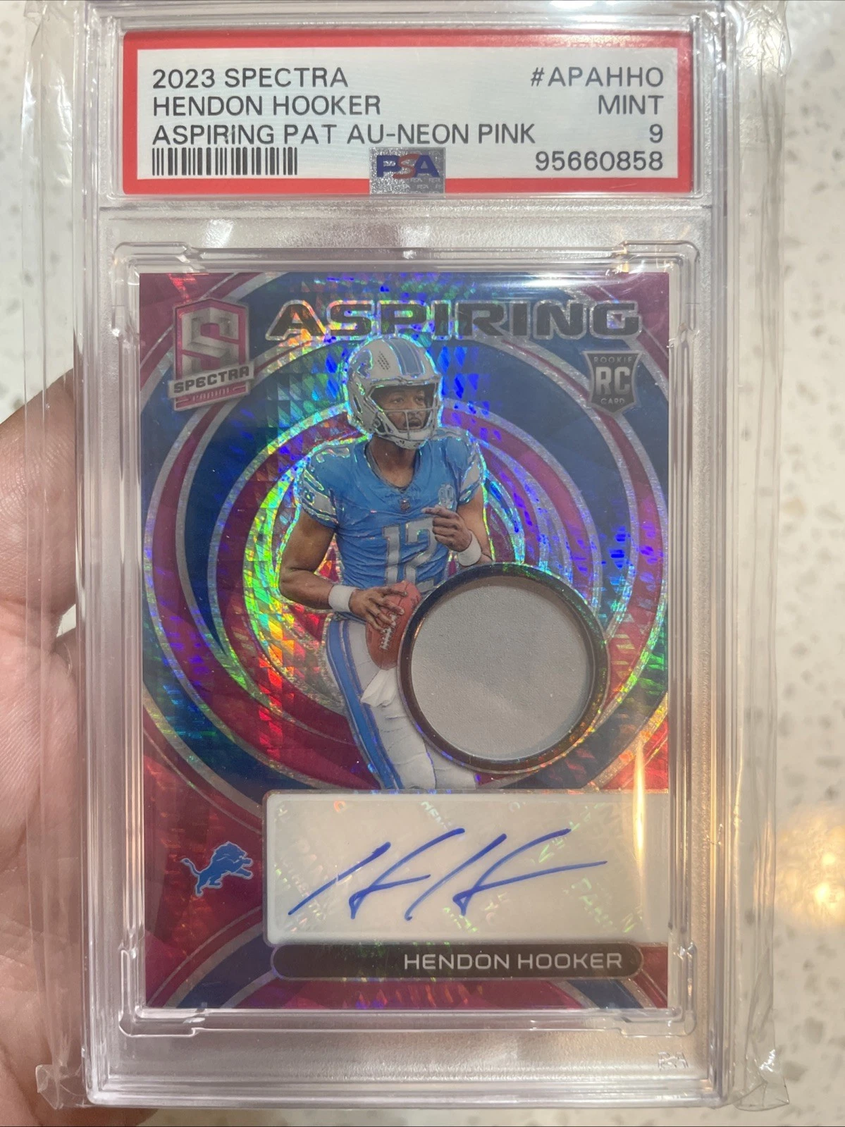 Hendon Hooker Panini Spectra Aspiring Patch Autographs #APAHHO Neon Pink