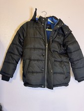 Calvin Klein Jeans boys' hooded puffer jacket size medium 10/12 color black
