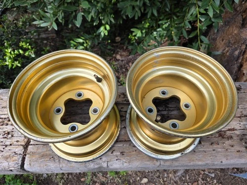 1985 85 HONDA ATC250R OEM HIRATA REAR WHEELS GOLD RIMS 1986 86 ATC 250R TRX250R