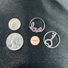 Origami Owl Silver Copper Window Plate Lot of 3 - LOVE, HOPE, KEY, PAVE