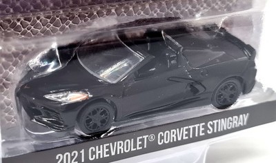 Greenlight 1/64 - Chevrolet Corvette Stingray C8 2021 Black Diecast Model Car