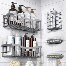 Shower Caddy 5 Pack,Adhesive Shower Organizer for Bathroom Storage Home Decor Ki