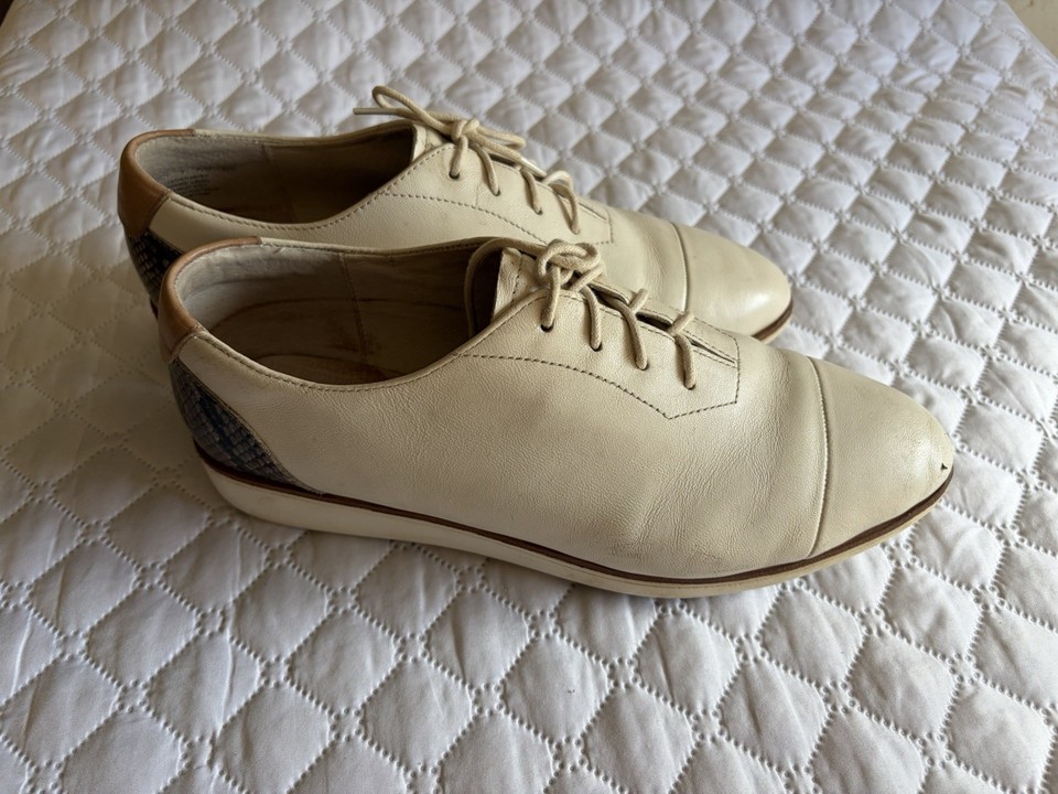 Frankie 4 Buddy Lace Up Brogue Shoes Size 9 Leather Snakeskin Print Decoration 