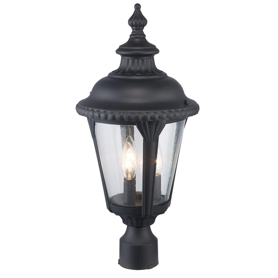 Trans Globe Lighting 5047 Negro Tres Luces Exterior Poste Luz Foto 2 de 4