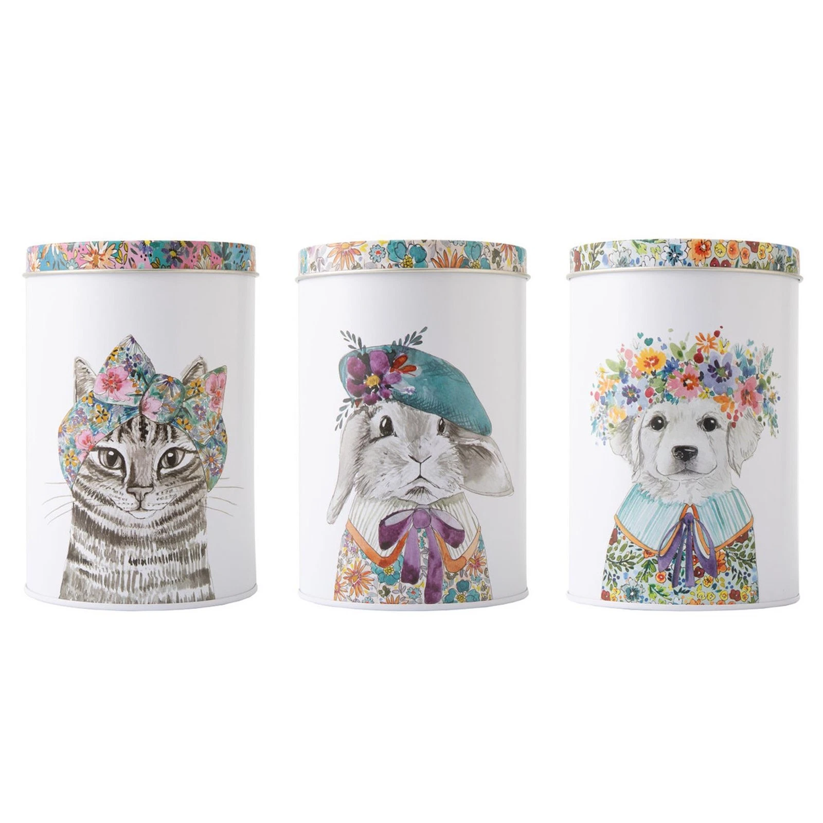 Mikasa x Tipperleryhill Animals Storage Tins Set - Floral Kitchen Containers