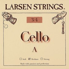 Larsen Strings Original Cello A String 3/4 Size, Medium Steel, Ball End