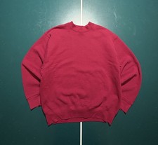 Vintage 90s Blank Crewneck Sweatshirt Men  s Large Maroon Heavy Fruit Of The Loom