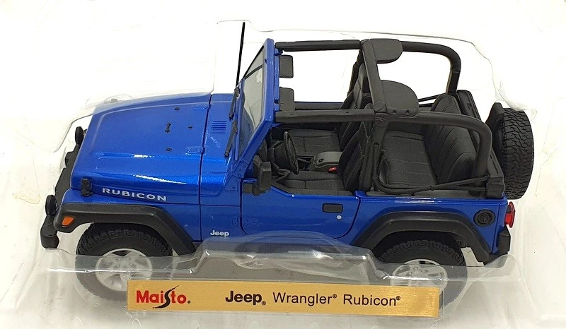 Maisto 1/18 Scale Diecast 31663 - Jeep Wrangler Rubicon - Blue - Image 4 of 4