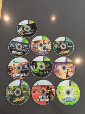 Lot Of 10 Xbox 360 Game Discs Only Lot - M6