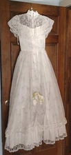 1980's White Prairie Gunne Sax Dress Size 5 Almost Perfect Condition