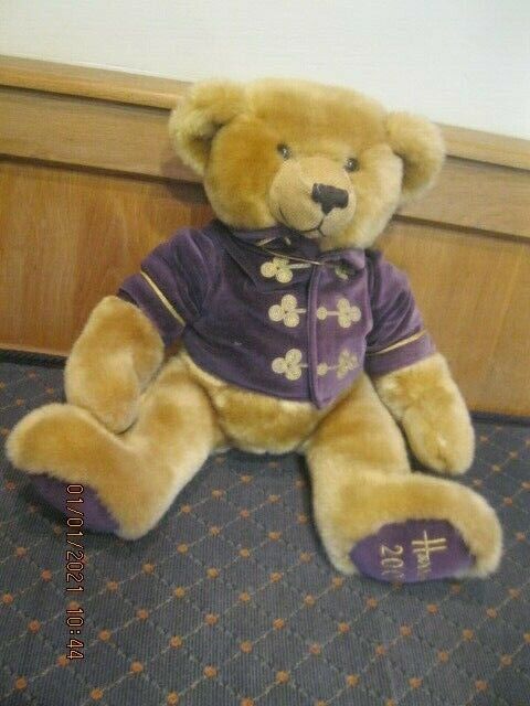 Harrods vintage bear XmasYear 2000 .12 in Purple velvet jacket frogging TAG Harrods vintage bear XmasYear 2000 .12 in Purple velvet jacket frogging TAG
