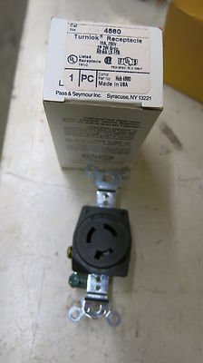P&S 4560, L6-15R, 15 Amp, 250 Volt, 3 Wire, Twistlock Receptacle NEW-B