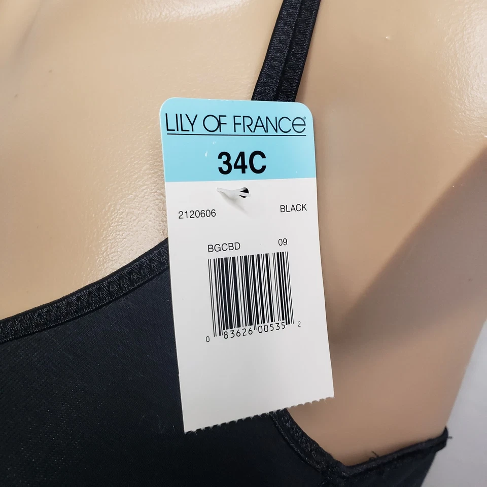 Sujetador Lily of France Talla 34C Negro Cierre Frontal Estilo # 2120606 Foto 4 de 4