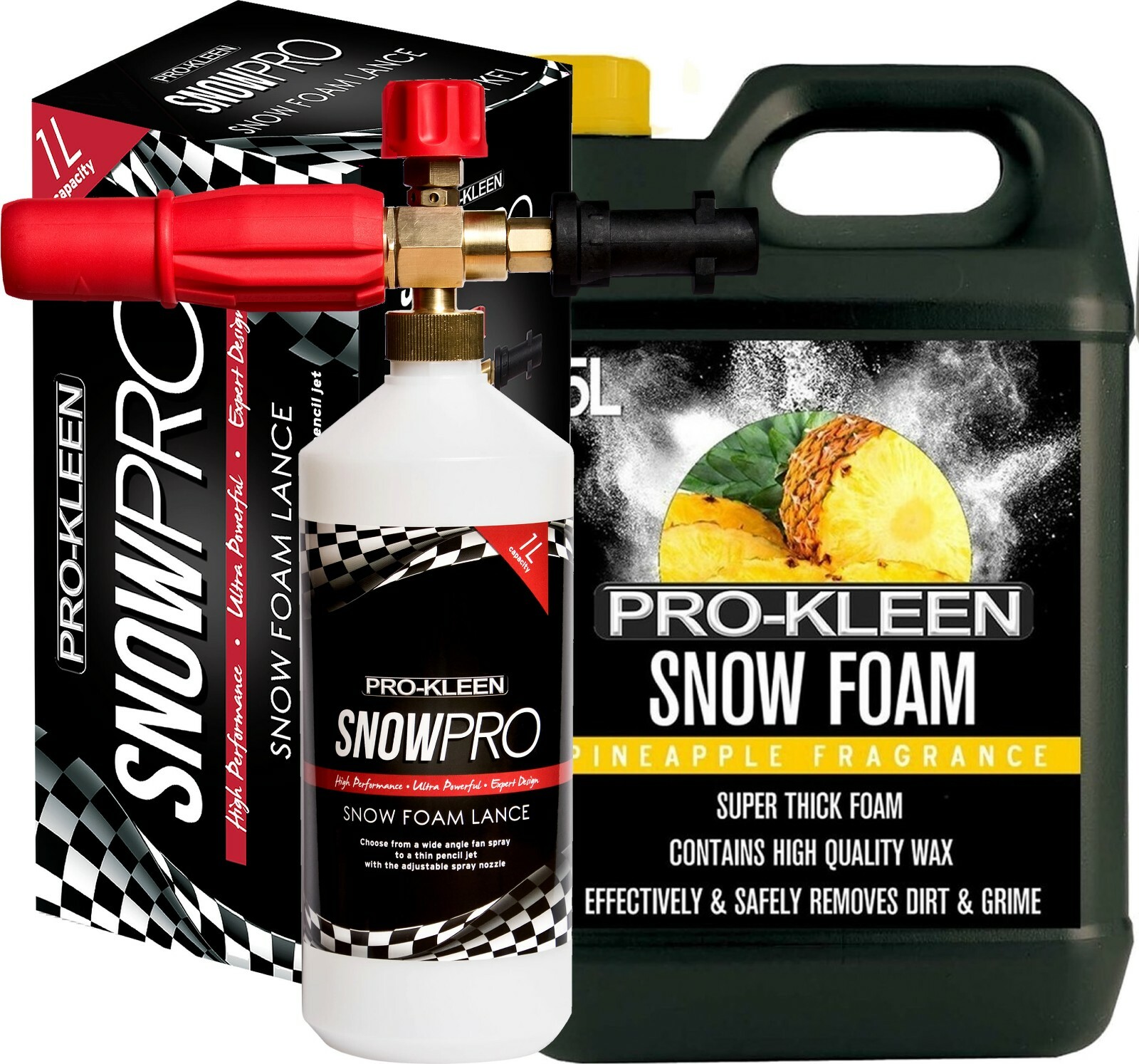 ProKleen Snow Foam Lance With 5L Pineapple Snow Foam Car Wash Shampoo Wax