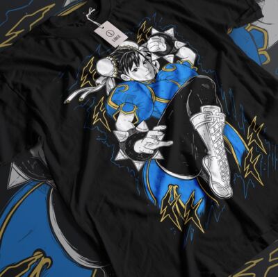 Chun Li T-shirt Street Fighter vs King Of Fighters Snk Anime Gift Shirt All Size