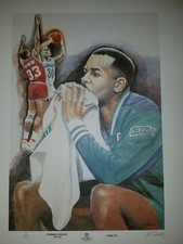 Hornets Lithograph Dell Curry Hornets Signed LE  Winford Galmon artist Hokies