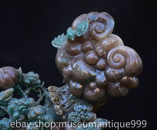 15.2" Chinese Natural Dushan Jade Carving Coin Ru Yi Wealth Statue Sculpture - 第 2/24 張圖片