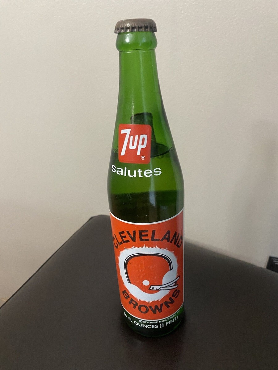 1974 Cleveland Browns Championship Unopened 7up Bottle - Vintage