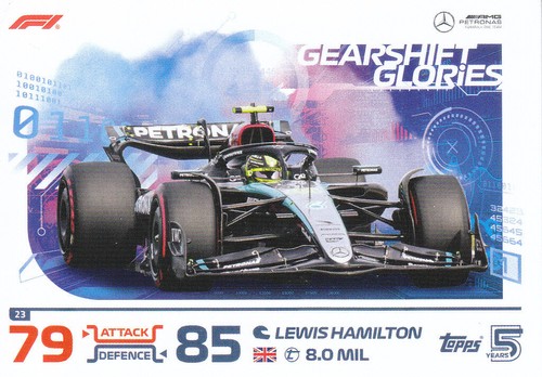 Lewis Hamilton Mercedes AMG Petronas Gearshift Topps Motorsport Sammelkarte 23