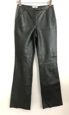VTG Moschino Cheap And Chic Dark Green Leather Pants Size 38 4 Made In Italy