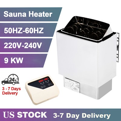 6KW/9KW 220V Electric Sauna Heaters Stove Dry Steam Sauna Bath Spa Max.460 Cu.ft
