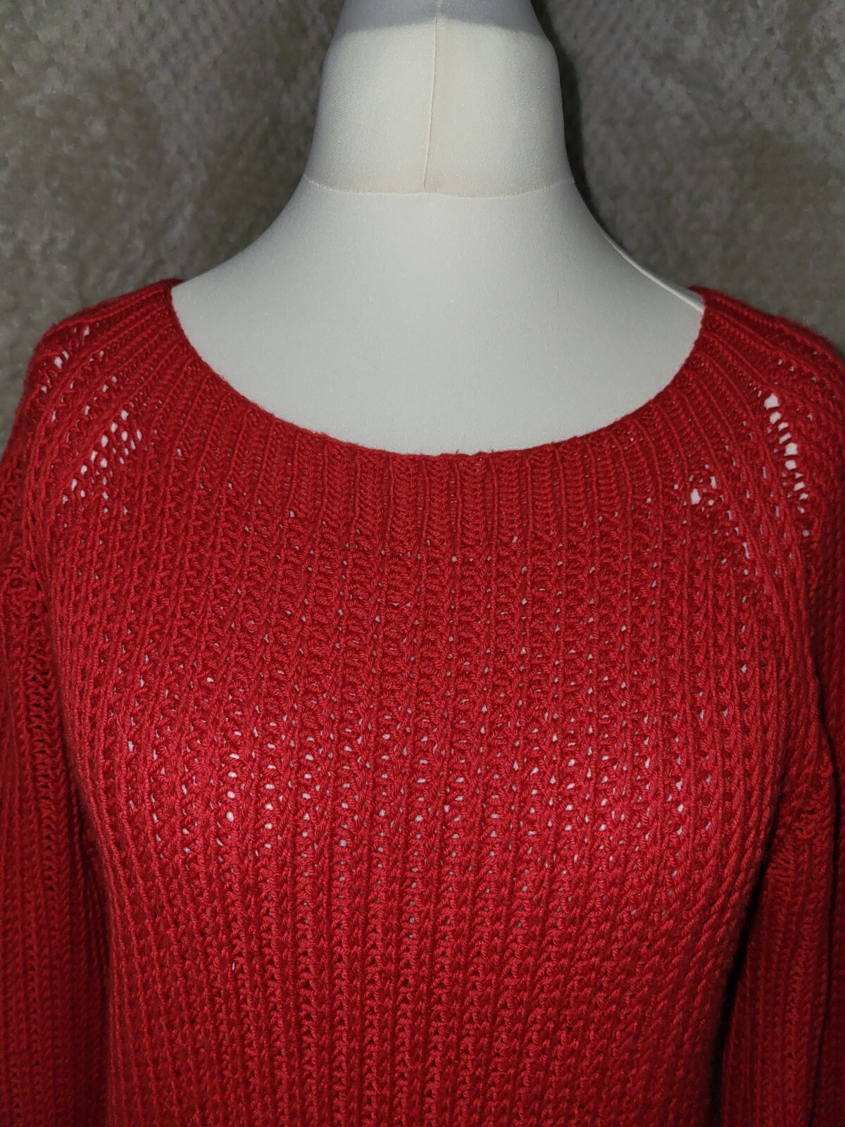 HANDMADE KNITTED WOMEN'S SWEATER SIZE M, COLOUR RED eBay