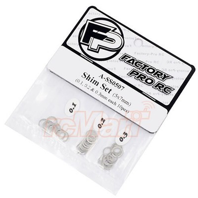 Factory Pro RC 3x7mm Shim Set A-SS0307 Silver #A-SS0507