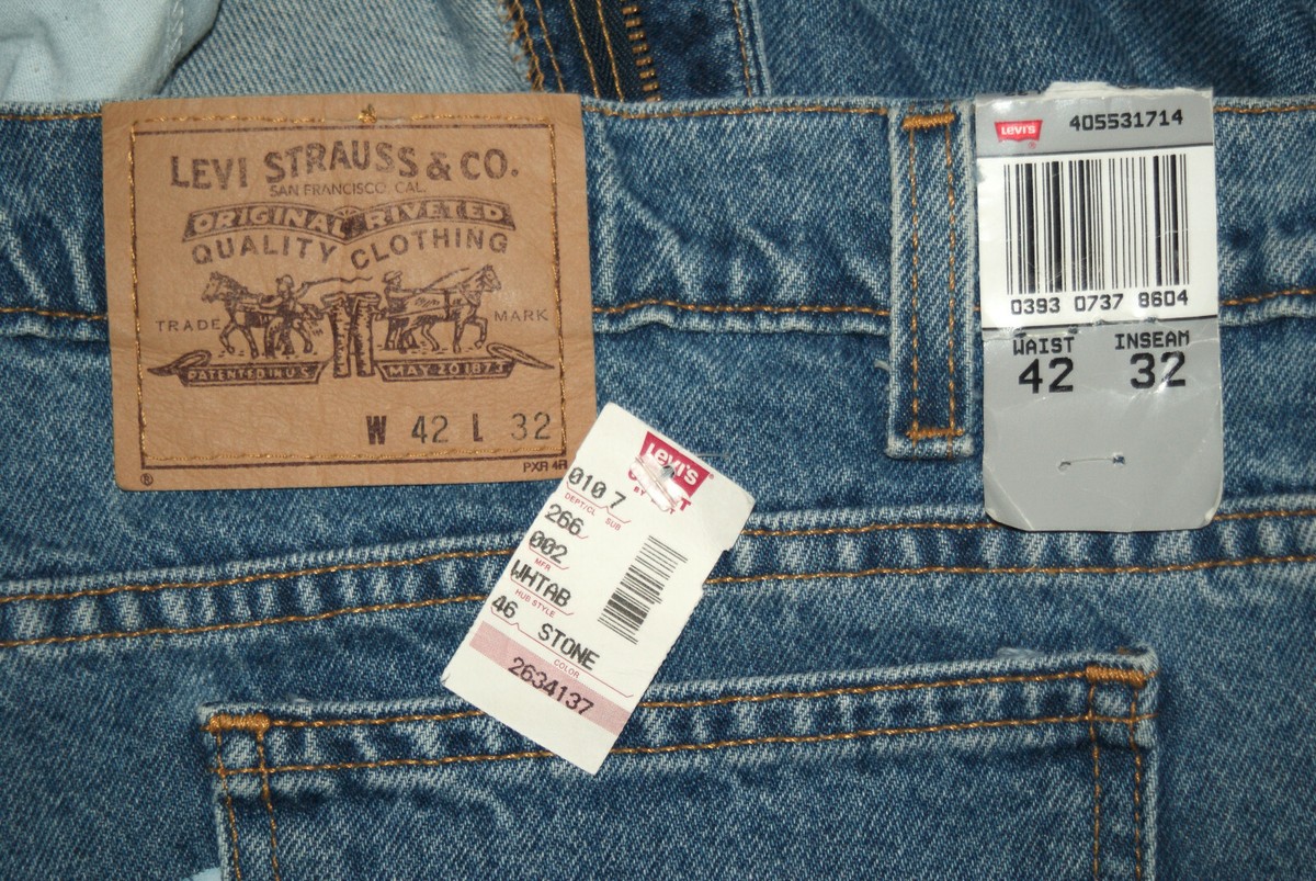 LEVI'S 1996 VINTAGE 553 JEANS IN MEDIUM STONEWASH BLUE DENIM W42