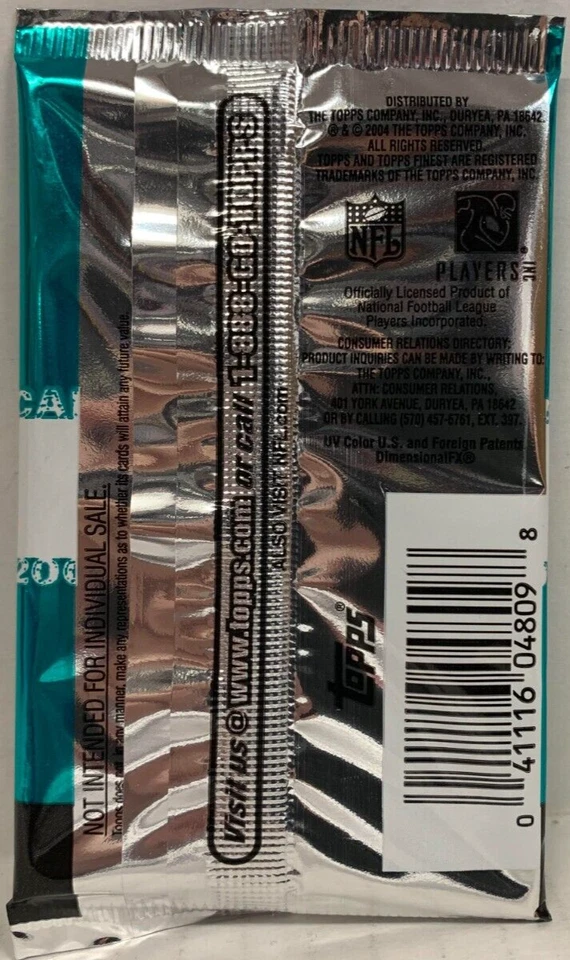 2004 TOPPS FINEST NFL FOOTBALL PACK BEN ROETHLISBERGER RC NEW SEALED - Image 2 of 3